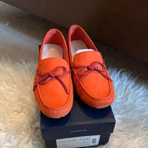 Cole Haan Bright Orange Moccasins